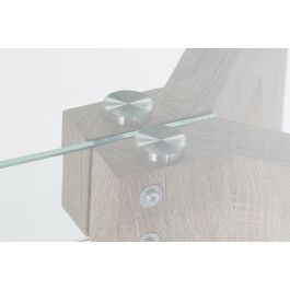 DKD Home Decor Mesa Comedor Moderno Gris Transparente Cristal y MDF 160 x 90 x 75 cm