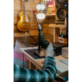 SBG Pie de Micrófono Compacto con Altura Regulable SBG 330-406mm Soporte Escritorio