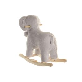 DKD Home Decor Mecedora Kids Elefante Gris Natural Poliéster Madera 33 x 50 x 64 cm