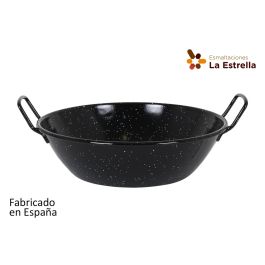 Paellera honda bordonada 30 cm - 4.6L jaspeada - La Estrella (8 Unidades)