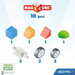 Geomag Magicube 308 Bloques Magnéticos - 10 piezas - Vehículos - Plástico reciclado
