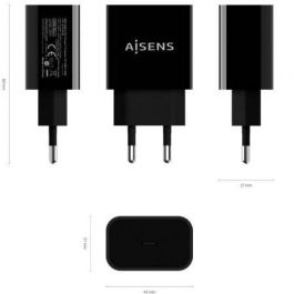 AISENS Cargador USB-C PD 20W, 5V/3A 9V/2.2A 12V/1.66A, negro AISENS Cargador USB-C PD 20W, 5V/3A 9V/2.2A 12V/1.66A, negro