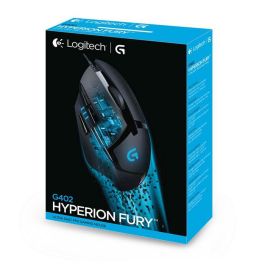 Logitech Ratón G402 Hyperion Fury, Diestro, 8 Botones, Cable USB, 4000 DPI, Negro