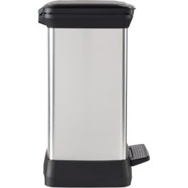 Cubo de basura rectangular - DECO BIN - CURVER - 50L - Diseño elegante - 39 x 29 x 51 cm - Gris metalizado Cubo de basura rectangular - DECO BIN - CURVER - 50L - Diseño elegante - 39 x 29 x 51 cm - Gris metalizado