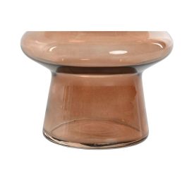 DKD Home Decor Jarron Moderno Decorativo de Cristal Color Ámbar 11.5 cm Ancho x 11.5 cm Largo x 19.5 cm Alto