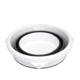 Inde Cubo Plegable 7 Litros, Cubo de Plástico con Asas, 27 x 27 x 23.5 cm, Capacidad 7L, Color Gris (12 Unidades)