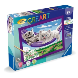 Ravensburger 25828 Kit de pintura por números Gatitos en la hamaca 18 x 24 cm para 9 años en adelante