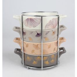 Bol Moderno DKD Home Decor Gris Rosa 12.5 x 4.3 x 16.8 cm Set de 4 Precio: 16.50000044. SKU: S3036861
