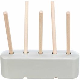 Comedero Trixie Gris Madera Cerámica 26 × 23 × 17 CM Heno