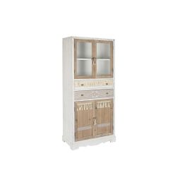 DKD Home Decor Armario Boho Abeto y Cristal, 4 Puertas, 2 Cajones, 2 Estanterías, Natural Blanco, 180x80x42 cm Precio: 535.94999964. SKU: B1EEKRLPPB