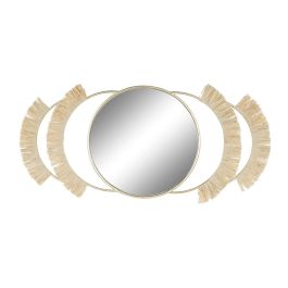 Espejo de pared DKD Home Decor Dorado Natural Flecos Boho 89 x 2 x 40 cm