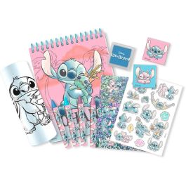 KIDS LICENSING Set Papelería 3D Disney Stitch Cuaderno Pegatinas Colores 21x17x8cm
