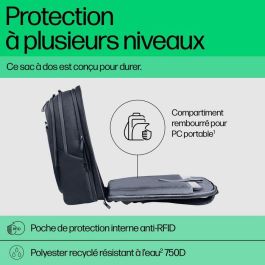 HP Mochila para portátil de 17 pulgadas Travel Plus 30L, Compañero de Viaje, Múltiples Compartimentos para Organización