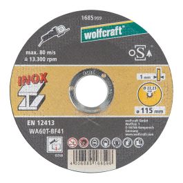 Wolfcraft Disco de corte de precisión para acero inoxidable Ø115x1,0x22,23mm 1685999
