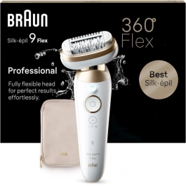 Braun Silk Epil 9-011 Depiladora con Cabezal Flexible y Tecnología Wet & Dry, 40 Pinzas MicroGrip