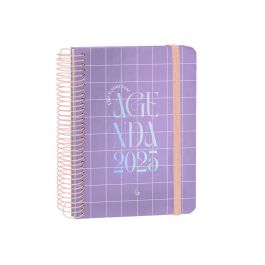 Agenda Espiral Liderpapel Kymolos A5 2025 Dia Pagina Malva Papel 70 gr