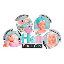 Famosa Nacb3000 Nancy Hair Salon Rubia, Busto para Peinar con Lavacabezas y Accesorios