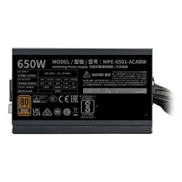 Fuente de Alimentación Cooler Master MPE-6501-ACABW-3BEU ATX 650 W 80 Plus Bronze Fuente de Alimentación Cooler Master MPE-6501-ACABW-3BEU ATX 650 W 80 Plus Bronze
