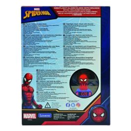 Lexibook Rl800Sp Reloj Despertador Digital Spiderman con Luz Nocturna, Alarma y Sonidos de Marvel para Niños +3 Años