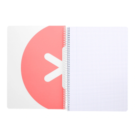 Antartik Cuaderno espiral A4 micro tapa dura 80 hojas 100gr cuadro 5mm color coral