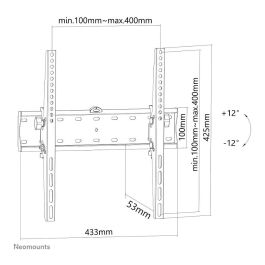 Neomounts FPMA-W350BLACK Soporte de Pared para TV Inclinable 32-55" hasta 40 kg VESA 200x200-400x400 Negro