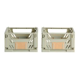 Day Set de 2 Cajas Plegables 17x12,5 cm Verde Musgo, Capacidad 1,2 L, Almacenaje Plegable y Apilable, con Etiquetas Precio: 2.8900003. SKU: B175Z95852