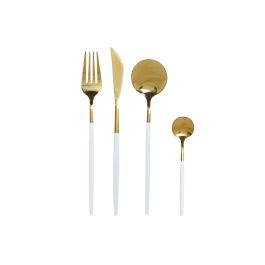 Cuberteria Basicos DKD Home Decor Dorado Blanco 2.5 x 20.5 x 4.5 cm Set de 16 Cuberteria Basicos DKD Home Decor Dorado Blanco 2.5 x 20.5 x 4.5 cm Set de 16