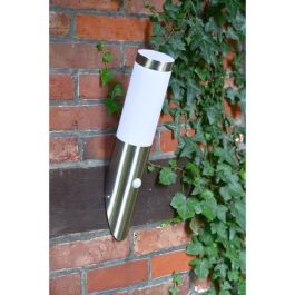 Aplique de exterior con Detector de Acero Inoxidable H40cm acero inoxidable satinado - BRILLIANT - Chorus - Metal - Halógeno - IP44 Precio: 30.50000052. SKU: B19BCX4ABA