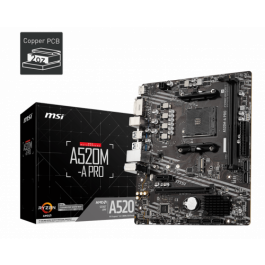 MSI A520M-A PRO placa base AMD A520 Zócalo AM4 micro ATX MSI A520M-A PRO placa base AMD A520 Zócalo AM4 micro ATX