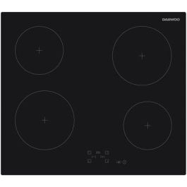 Daewoo BH6VTF27BNM Placa Vitrocerámica de 4 Fuegos, 60 cm, Negra