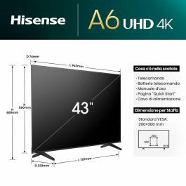 Smart TV Hisense 43A6N 43 43" 4K Ultra HD LED HDR D-LED QLED Precio: 312.50000023. SKU: B1H2NWZ5Q4