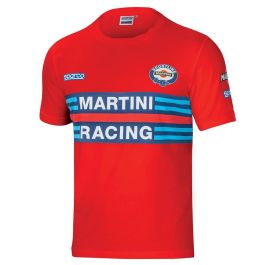 Sparco S01274MRRS4XL Camiseta Martini Racing Retro Rojo Talla XL Algodón Elástico, Diseño Icónico 80s para Entusiastas del Automovilismo