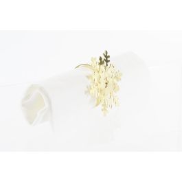 DKD Home Decor Servilletero Navidad Moderna Dorado Plateado Metal 5 x 17 x 5 cm Set de 4