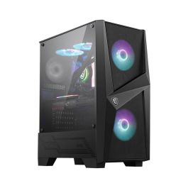 MSI MAG Forge 100M Midi Tower Negro Transparente con Iluminación Púrpura y Panel de Vidrio Templado para PC Gaming