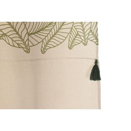 DKD Home Decor Cortina Cottage de Algodón Natural y Verde 260 x 140 cm (2 Unidades)
