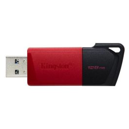 Kingston DataTraveler Exodia M Pendrive USB 3.2 Gen 1 128GB Negro/Rojo, con Tapa Deslizante y Anilla para Llavero