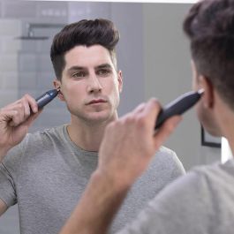 Remington NE3850 Recortador Facial Nariz Oídos y Cejas Nano Series Active BladeClean Antimicrobiano a Pilas 3 Accesorios Resistente Agua