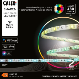 Calex CAL8712879150626 Cinta LED 2M 6.8W RGBCCT con Mando a Distancia