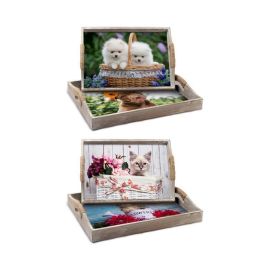 Bandeja Cottage DKD Home Decor Multicolor 30 x 6 x 40 cm Set de 2 (2 Unidades)