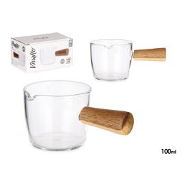 VIVALTO Cazo 100 ml de Cristal Borosilicato con Mango de Madera 6.5x5x10.5 cm (Set de 12)