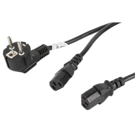 Lanberg Cable de Alimentación Schuko CEE 7/7 a IEC C320 C13 x2, Negro, 2m Precio: 8.49999953. SKU: S5604183