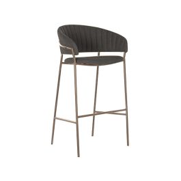 DKD Home Decor Taburete Gris Oscuro Dorado Metal Poliester 58 x 47 x 110 cm (2 Unidades) Precio: 253.88999966. SKU: B1FC56ZM99