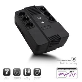 Ewent EW3945 SAI Línea Interactiva 600 VA - 120 W con AVR y Protección contra Sobretensiones