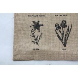DKD Home Decor Mantel Individual Básico de Yute Natural y Gris con Diseño Botánico 45x30 cm, 0.1 cm Espesor (12 Unidades)