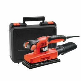 BLACK & DECKER KA320EKA Lijadora orbital 240W, Velocidad Variable 7000-15000 rpm, Órbita 2mm, Gancho y Bucle, 5 Hojas Abrasivas
