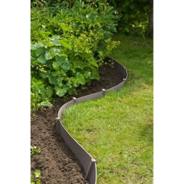 Nature Borde de Jardín Polipropileno H 15 cm x 10 m Topo Beige Grosor 3 mm Flexible Reciclado Tratamiento UV