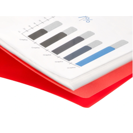 Liderpapel Carpeta 47490 Escaparate 30 Fundas Polipropileno DIN A4 Rojo Translucido