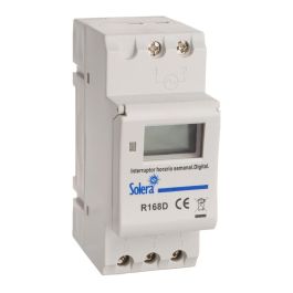 Solera Interruptor horario semanal digital-analógico 230V AC 16A Blanco R168D