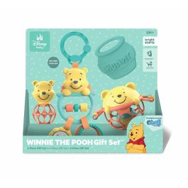 Disney Baby DIS0074451174542 - Set Regalo Nacimiento Bebé Winnie the Pooh 5 Juguetes: Mordedor, Pelota, Sonajero, Clip Cochecito