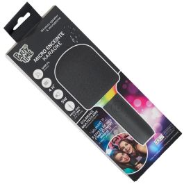 Party Time Altavoz Micro Karaoke Inalámbrico con Batería, Luces LED Multicolor y 5 Efectos de Voz